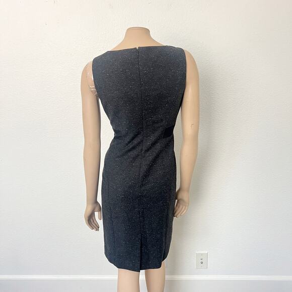 [Halogen] Charcoal Gray Wool Tweed Sheath Dress Knee Length Workwear Office Sz 6 - Picture 2 of 10